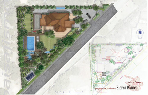 Plano de jardín para villa en Sierra Blanca