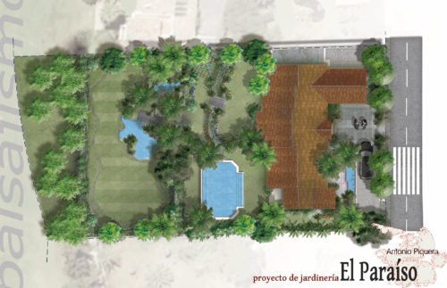 Plano de jardín para villa en Marbella