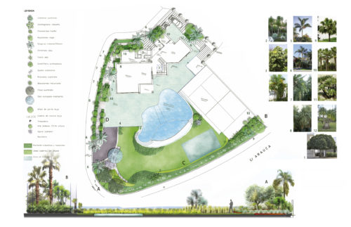 Plano de jardín para villa en Mijas